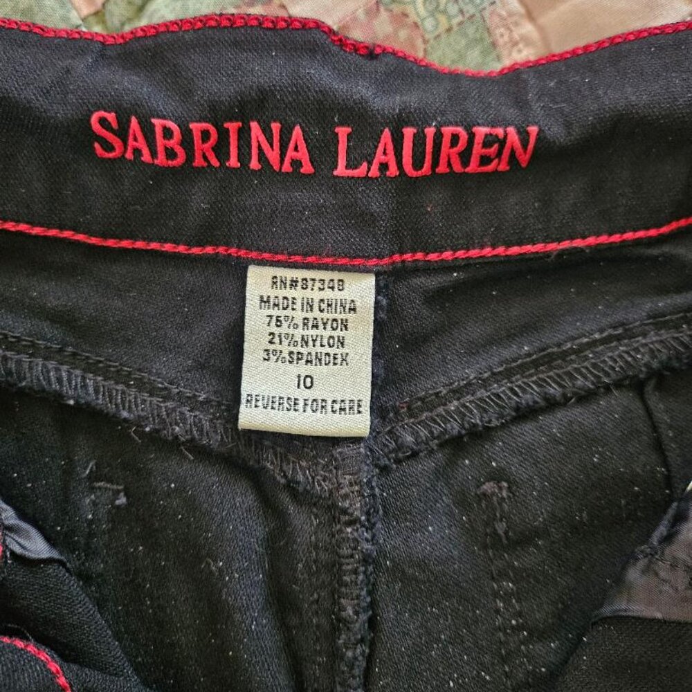 Sabrina Lauren  Black  Mid Rise Stetch Jeans  Size 10 - Picture 7 of 7